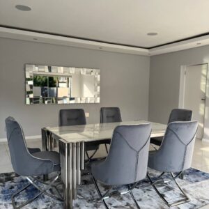 Zuri six seater marble top